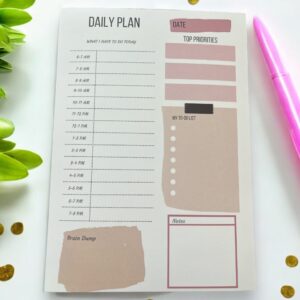 Daily plan notepad 8.5x 11 inch notepad